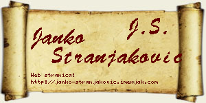 Janko Stranjaković vizit kartica